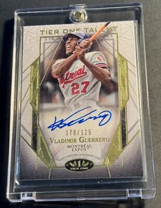 2022 Topps Tier One Talent Vladimir Guerrero Signed AUTO 78/125 Montreal Expos - Picture 1 of 2