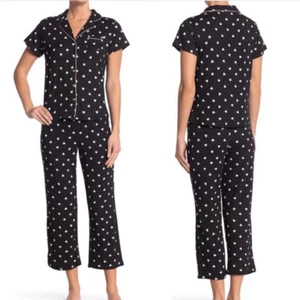 Juego de 2 camisas y capris de manga corta PJ COUTURE Notchco, pequeño, negro, nuevo con etiquetas - Imagen 1 de 11