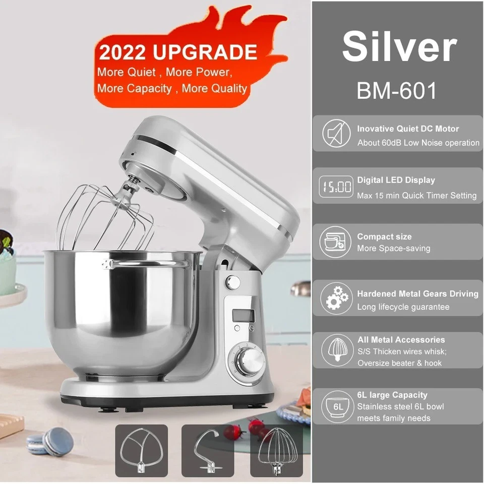 Biolomix – Robot de Cocina 6 Velocidades, 1200W, 6L, Mezclador Motor Escape - Imagen 1 de 4