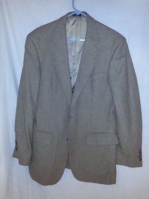 CHAQUETA ABRIGO BLAZER 40 L USADA EN EXCELENTE ESTADO Robert Stock Signature Mezcla Seda Marrón Tostado Negro Foto 1 de 4