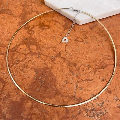 Collar Omega Oro Reversible 14KT 2 Tonos Amarillo + Blanco 2MM NUEVO 18"-20" Foto 1 de 4