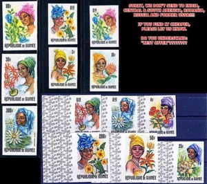 GUINEA 1966 WOMEN & FLOWERS (imperforated) SC#422 C87 MNH CV$70.00 COSTUMES - Picture 1 of 1