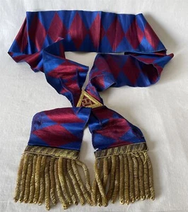 Vintage WORN Woven Cloth Masonic Regalia Royal Arch Principles Sash - Imagen 1 de 16