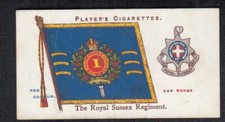 1907 British Regimental Colours Military Flags Cards THE ROYAL SUSSEX REGIMENT