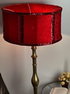 Victorian lampshade red velvet with sequins