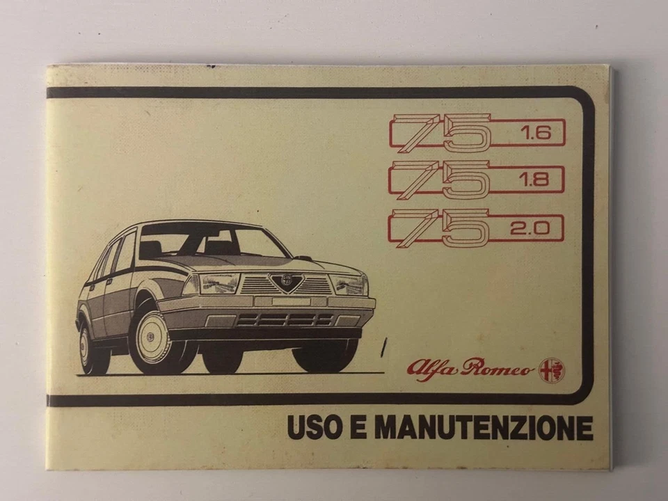 Libretto uso e manutenzione Alfa Romeo Alfa 75 1.6 - 1.8 - 2.0 - Immagine 1 di 1