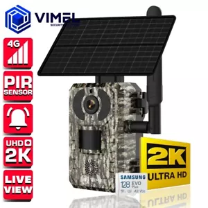 4G Solar Camera Trail 2K LIVE VIEW 128GB Alarm Home Farm Waterproof Battery SIM - Picture 1 of 12