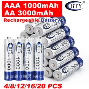 4-20x 3000mAh AA/1000mAh AAA Rechargeable Battery NI-MH 1.2V Recharge Batteries - Picture 1 of 16