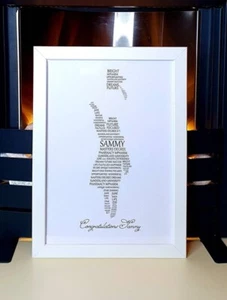 Personalised Graduation Print, Custom Word Wall Art, Congratulations, Graduation - Picture 1 of 6