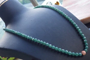 Video Certified Green A JADE Jadeite Dia cut Bead Necklace 25 in 7mm 110943 TS - Picture 1 of 9