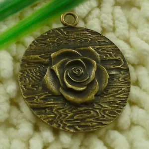 27 Pcs Bronze Plated Flower Charms Pendant 43X37MM S3320 DIY Jewelry Making - Picture 1 of 6