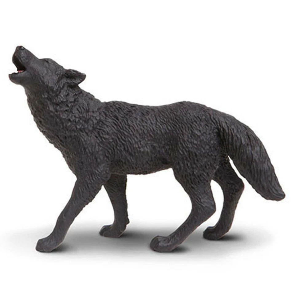 Safari Ltd Toy Animal Figurine Wildlife North America Howling 181129 Black Wolf