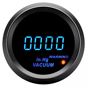 2" 52mm Universal Digital Auto Car Blue LED Vacuum Gauge in.Hg Meter - Picture 1 of 12