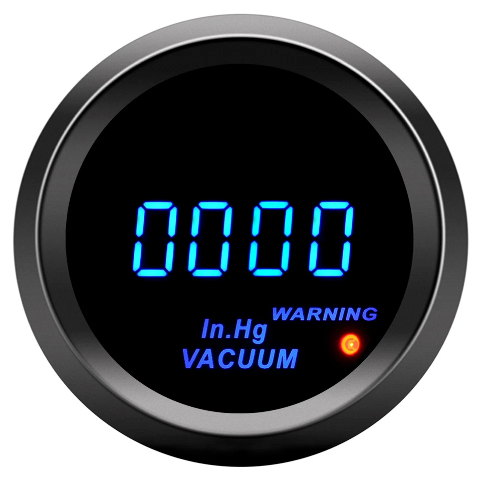 2" 52mm Universal Digital Auto Car Blue LED Vacuum Gauge in.Hg Meter - Image 1 of 4