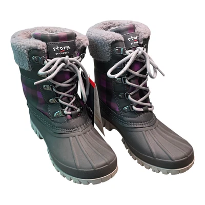 Storm by Cougar Carlisle Botas de Invierno Impermeables para Mujer 8 Carbón Orquídea Cuadros Foto 1 de 4
