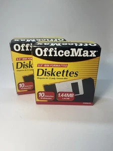 20 OfficeMax 1.44 MB Diskettes 3.5" Inch IBM Formatted 2 Box of 10 Floppy Disks - Picture 1 of 4