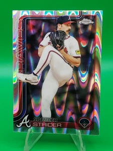 2025 Topps Chrome RAYWAVE REFRACTOR Spencer Strider #46 BRAVES - Picture 1 of 3