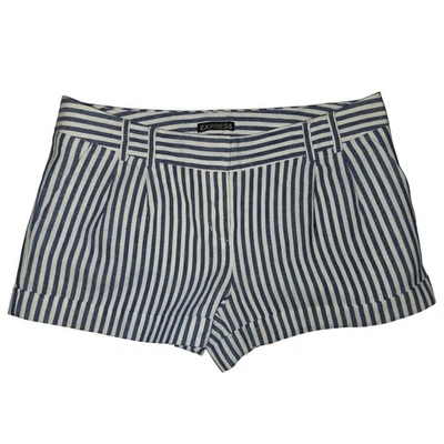 Express Linen Blend Shorts  |  Blue & White  |  Size 4 - Image 1 of 3