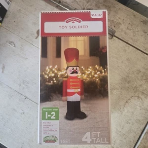 Air Blown Inflatable Toy Soldier Yard Decor 4Ft Christmas Decoration - Picture 1 of 3
