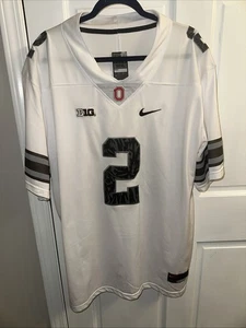 JK Dobbins #2 Ohio State Buckeyes Nike 3XL Trikot weiß mit grauen & schwarzen Streifen - Bild 1 von 11