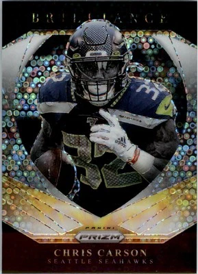 2020 Panini Prizm Brilliance Prizms No Huddle #15 Chris Carson - FB - Image 1 of 2