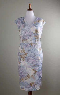 CALVIN KLEIN NWT $139 Smooth Neoprene Scuba Stretch Floral Sheath Dress Size 22W - Image 1 of 4