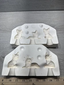 Vintage 1986 Riverview 3 Small Foxes 383 Ceramic Slip Mold - Picture 1 of 8
