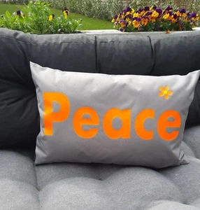 Outdoorkissen, Garten,Personalisiert, Geschenk,Wasserabweisend,60x40cm,Peace - Bild 1 von 2