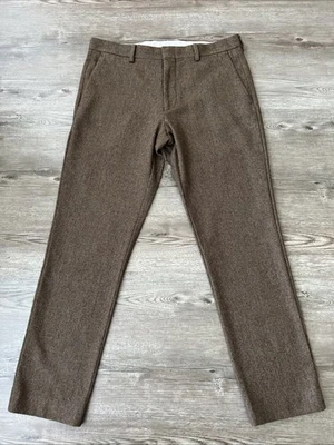 J Crew Ludlow Slim Flannel Wool Blend Pant Brown Mens Actual 31x29 - Image 1 of 4