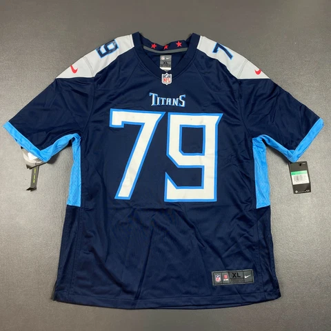 100% Authentic Tennessee Titans Isaiah Wilson Nike Navy Game Jersey Size XL 48 Cover