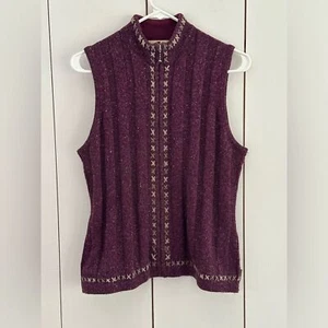 Vintage Woolrich Damen Strick Pullover Weste Gr. S Burgund Opa Kern - Bild 1 von 6