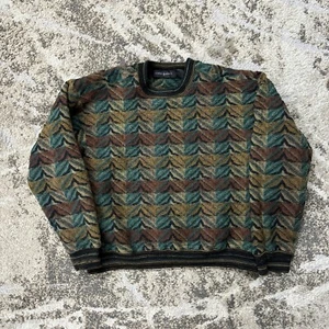 VTG 90s Jhane Barnes Retro 3D Geometric Wool Blend Sweater Size M Shrunk - Picture 1 of 5
