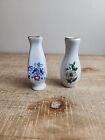 2 Vase Vintage Miniature 2 Bluebirds / Design Floral - 2,75"  