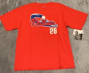 Throwback Men’s CHASE UTLEY Philadelphia Phillies RED #26 Player Tee Shirt XL - Picture 1 of 7