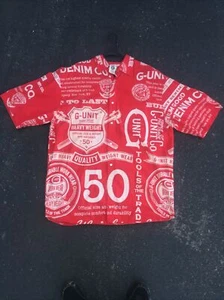 Vintage G Unit 50 Cent All Over Print Work Wear Button Hemd Herren Gr. XXL RAR - Bild 1 von 14