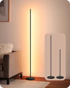 EDISHINE Lámpara de Pie LED 146cm Minimalista Regulable Lámpara de Pie Negra - Imagen 1 de 9