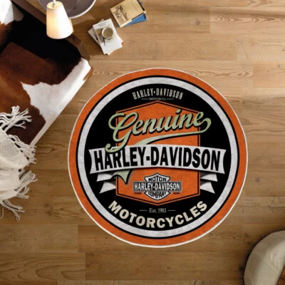 Moterbike Logo Rug, Round bike Rug, American Decoration Rug - Image 1 of 4