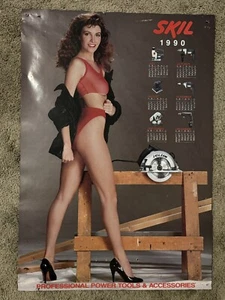 SKIL Saw Tools Car Drill Slim VTG 1990 Poster Print Ad - Model Bikini Swimsuit - Picture 1 of 10