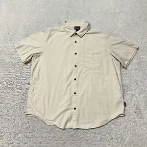 Patagonia Hemd Herren Large hellbraun Bio Baumwolle Kurzarm Slub Popeline Wandern - Bild 1 von 11