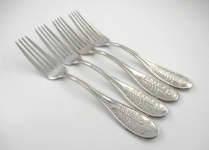 4 Salatgabeln Weihnachtsbaum (großer Baum) Spode glänzend 18/10 Edelstahl Besteck - Bild 1 von 5