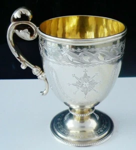Sterling Silver Christening Cup, Antique London 1868, Thomas Smily - Picture 1 of 12