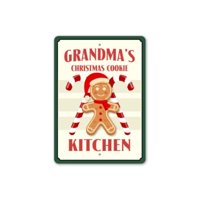 Christmas Cookie Kitchen Metal Sign Holiday Season Feast Cheer Traditional Art Foto 1 de 4