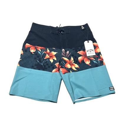 Bañador Billabong Niños Talla 28 Pantalones Cortos Tabla Azul y Negro Diseño Flor Nuevo Foto 1 de 4