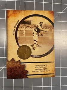 AUTHENTICATED INK CHIEF BENDER 1914 WHEAT PENNY BASEBALL CARD