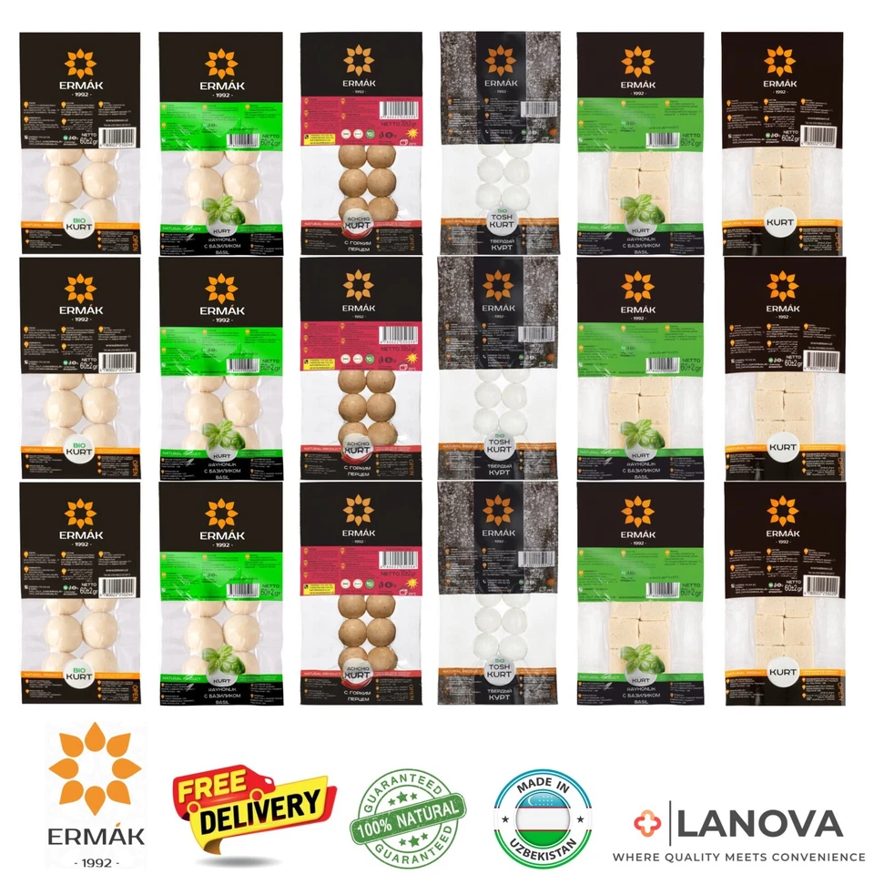 Bio Kurt Ermak Курт Курут Kurut Qurut Made In Uzbekistan (4 Pack) 100% Natural - Image 1 of 1