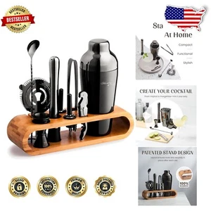 Kit da barista di lusso 10 pezzi con supporto in bambù ecologico - regalo inaugurazione casa - Foto 1 di 10