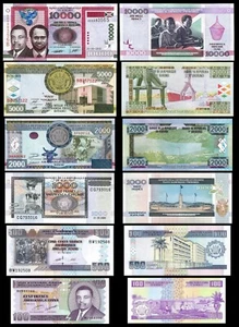 Burundi 6 Pcs SET, 100 500 1000 2000 5000 10000 Francs 2008 2013 UNC, P-44 to 49 - Picture 1 of 9