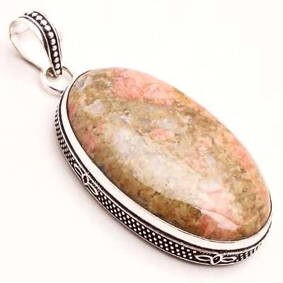 Unakit Edelstein Versilbert Handmade Anhänger Schmuck Geschenk 4.8cm P-14543 - Bild 1 von 3