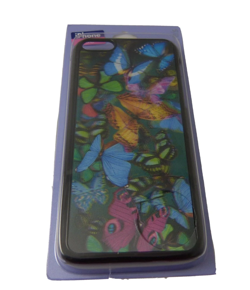 fits iPhone 5C, phone case  Claires Rainbow 3 dimensional type butterfly design  - Image 1 of 4