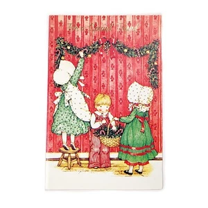 Tarjeta de felicitación vintage 1981 Holly Hobbie Navidad usada amigo americano 5,5x7 - Imagen 1 de 9